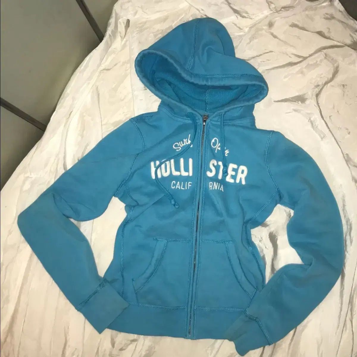 ホリスター スカイブルー 起毛 ジップアップ フーディー