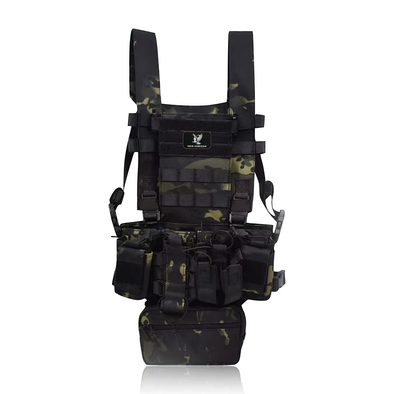NEW HORIZON チェストリグ タクティカルベスト サバゲー ベスト LE装備 USマーシャル SWAT 特殊部隊 900Dナイロン 迷彩
