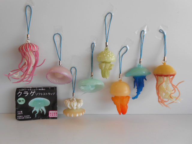 ♯Jwi18DT ネイチャークラゲ ソフト ストラップ 蓄光 フルコンプ 全8種