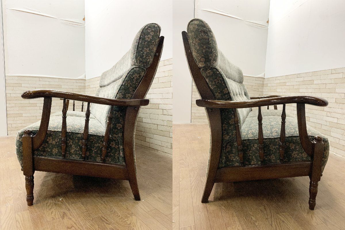 ◇カリモク Karimoku コロニアル 2～3人掛けソファ ラブソファ 花柄