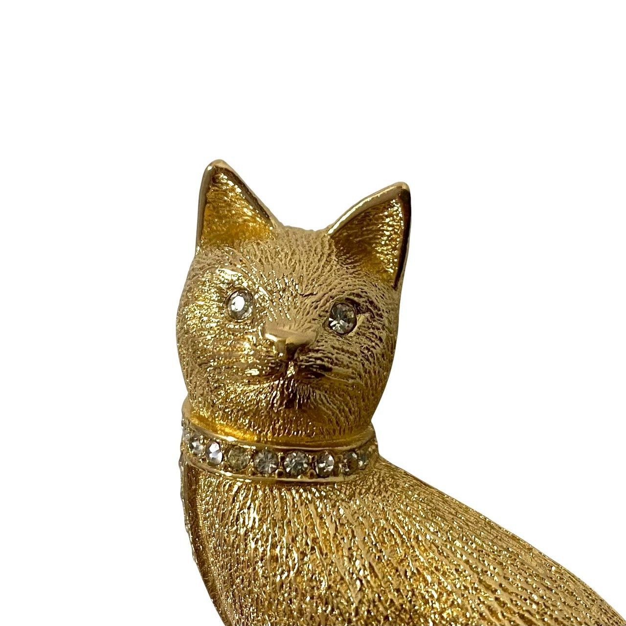 ディオール Dior キャットモチーフ ブローチ　猫 回転ピン ラインストーン ディオール Dior キャットモチーフ ブローチ 猫 回転ピン ライン