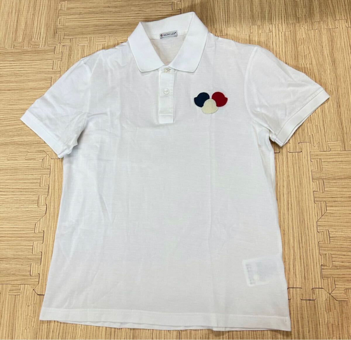 MONCLER モンクレール トリコロール 半袖ポロシャツ 白 S