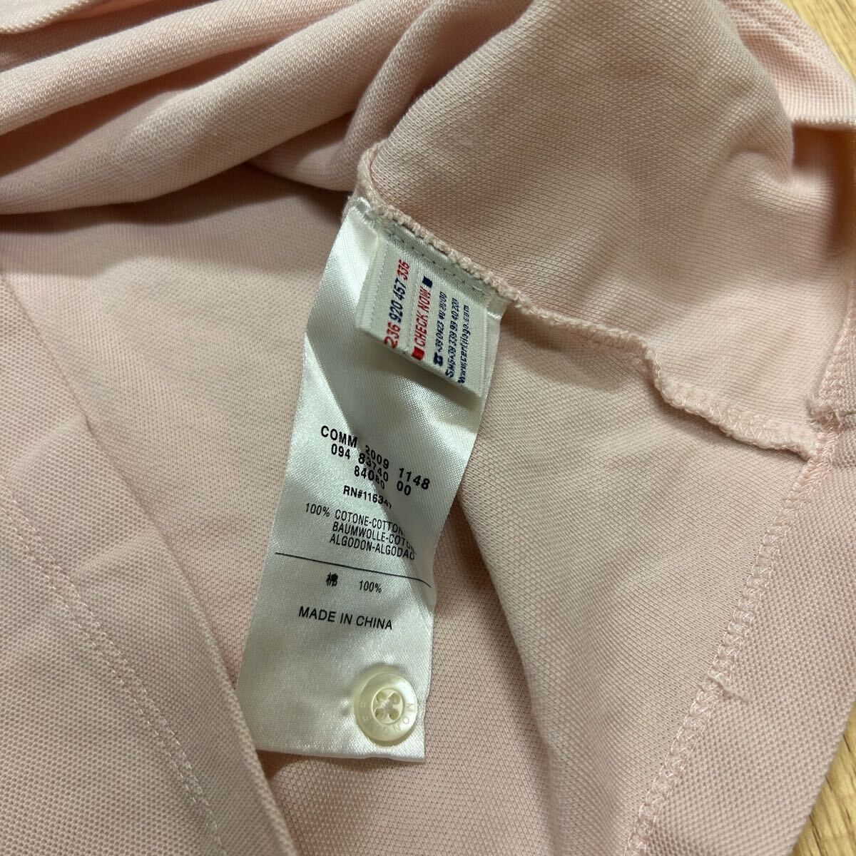 MONCLERモンクレール半袖ポロシャツ薄ピンクS