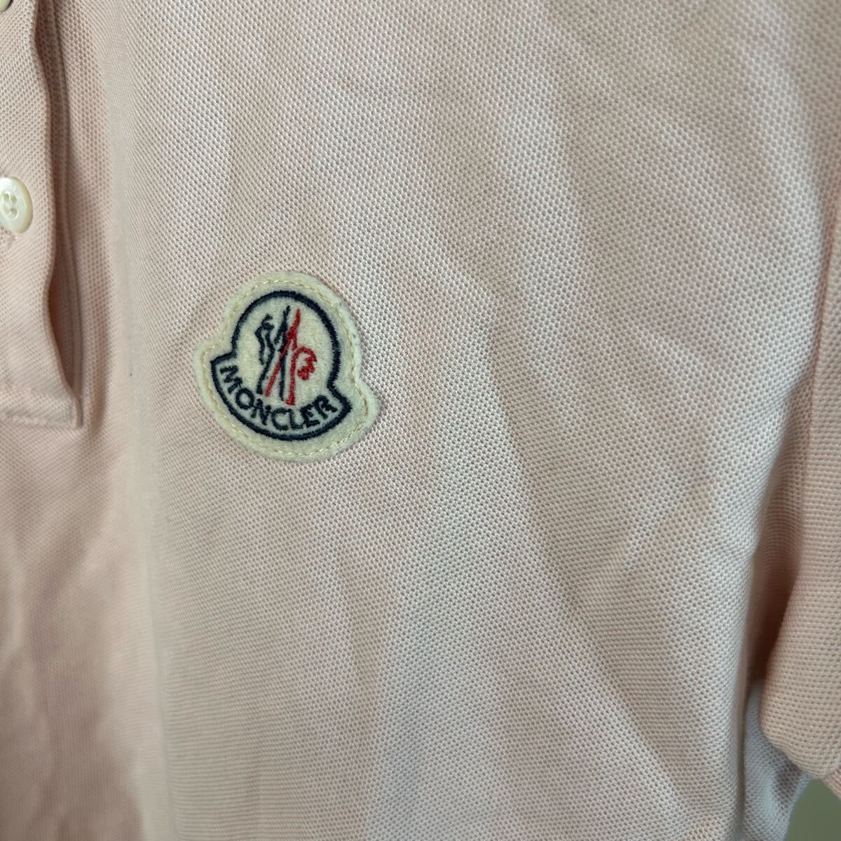 MONCLERモンクレール半袖ポロシャツ薄ピンクS