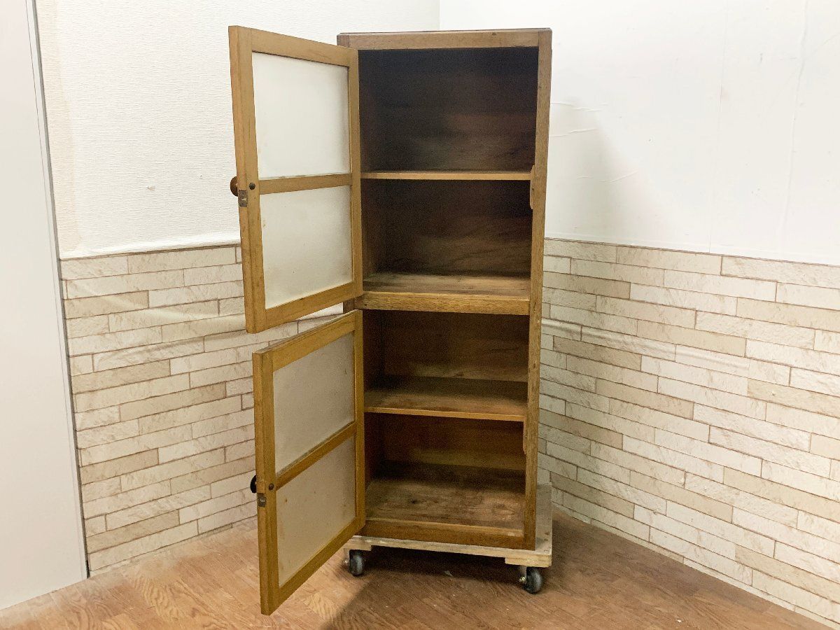 ◇昭和 ヴィンテージ 収納棚 キャビネット 木製 古家具 古い戸棚