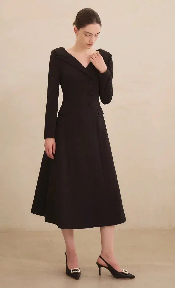 GRACE U オフショルダー ジャケット ワンピース ブラック Off-Shoulder