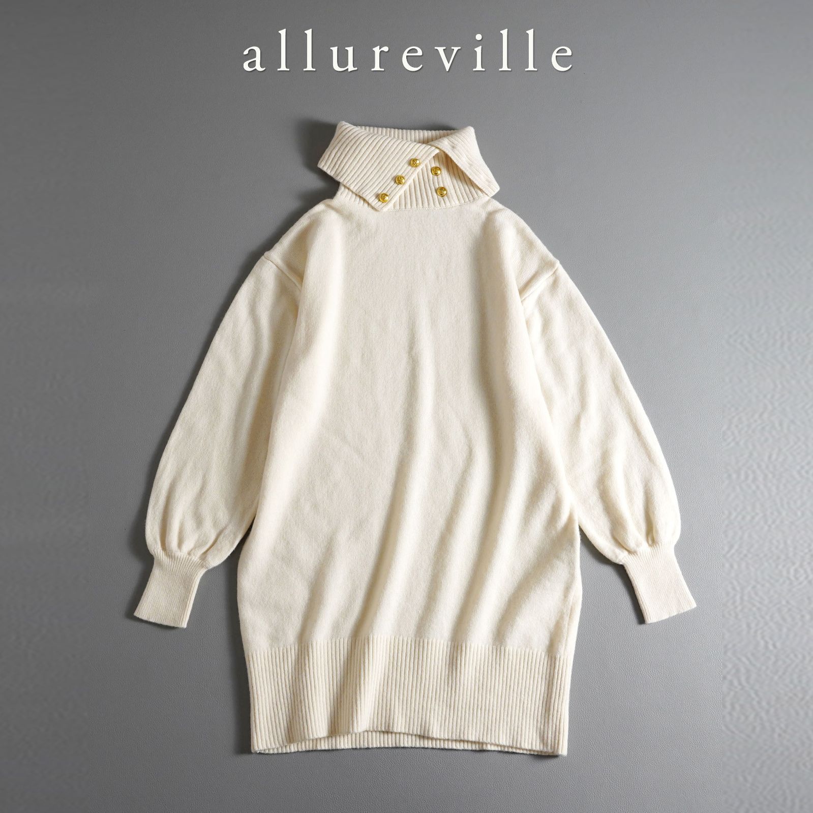 756t 24SS allureville アルアバイル ピュアウール チュニック 2 M オフホワイト