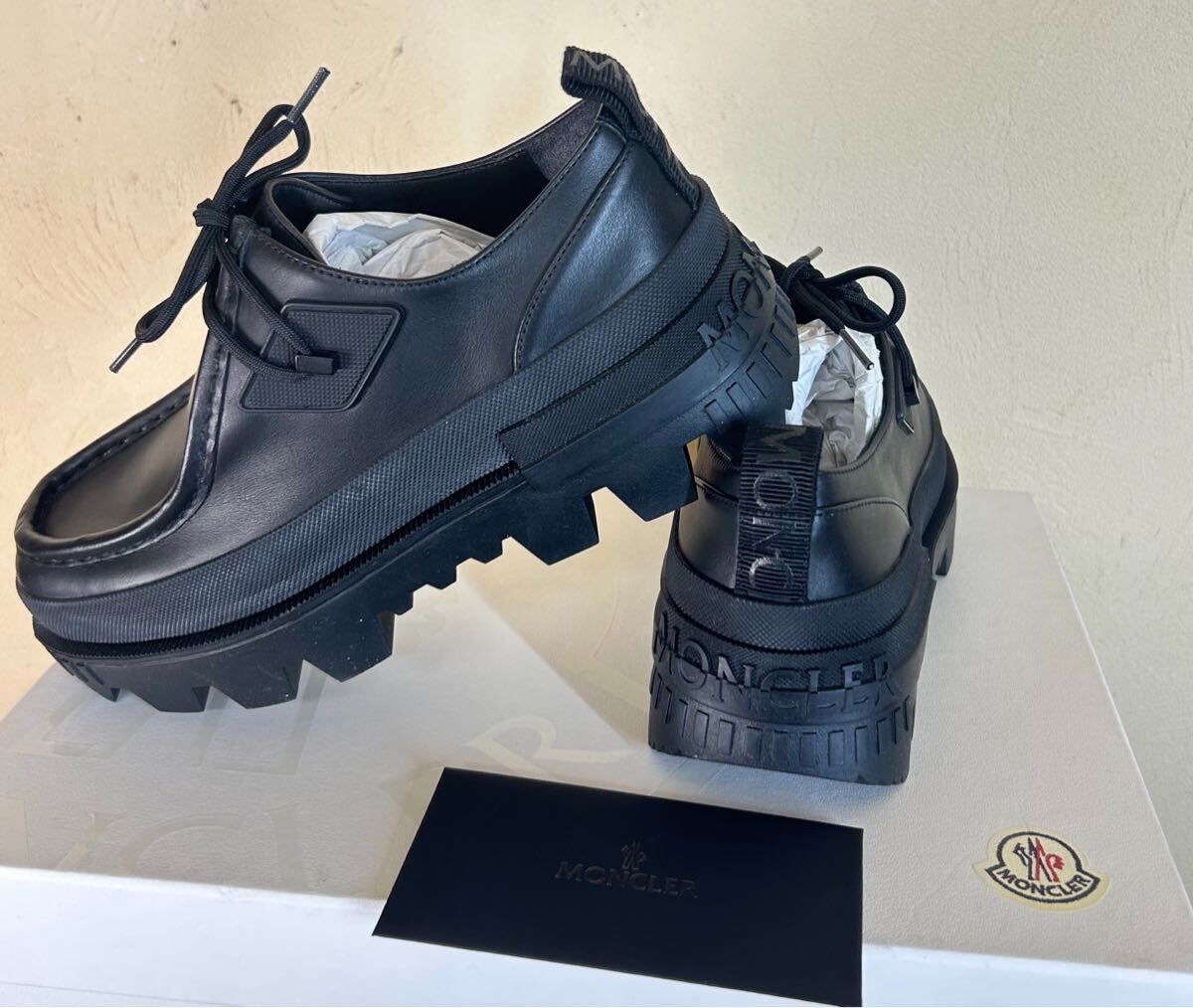 MONCLER モンクレール靴ラバーラバーローファースニーカー黒37