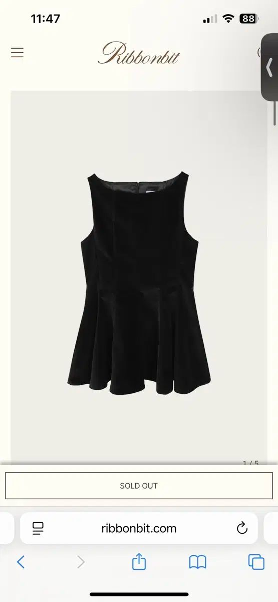 Ribbonbit リボン빛 velvet flare mini dres