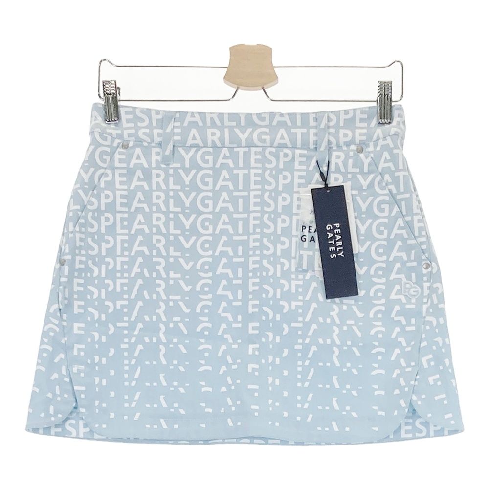 サイズ 0 PEARLY GATES パーリーゲイツ 055-2234808 ストレッチスカート ロゴ 総柄 ブルー系 240101535118 ゴルフウェア レディース ストスト