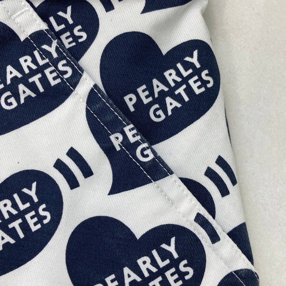  サイズ 00 PEARLY GATES パーリーゲイツ ストレッチ スカート ハートロゴ総柄 ホワイト系 ゴルフウェア レディース ストスト スカート レディースウェア