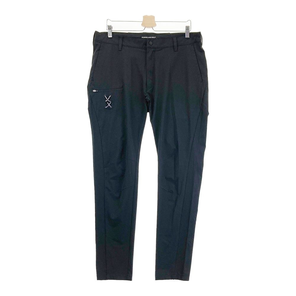 サイズ 7 RUSSELUNO ラッセルノ バックロゴ ストレッチロングパンツ ブラック系 240101555243 ゴルフウェア メンズ ストスト