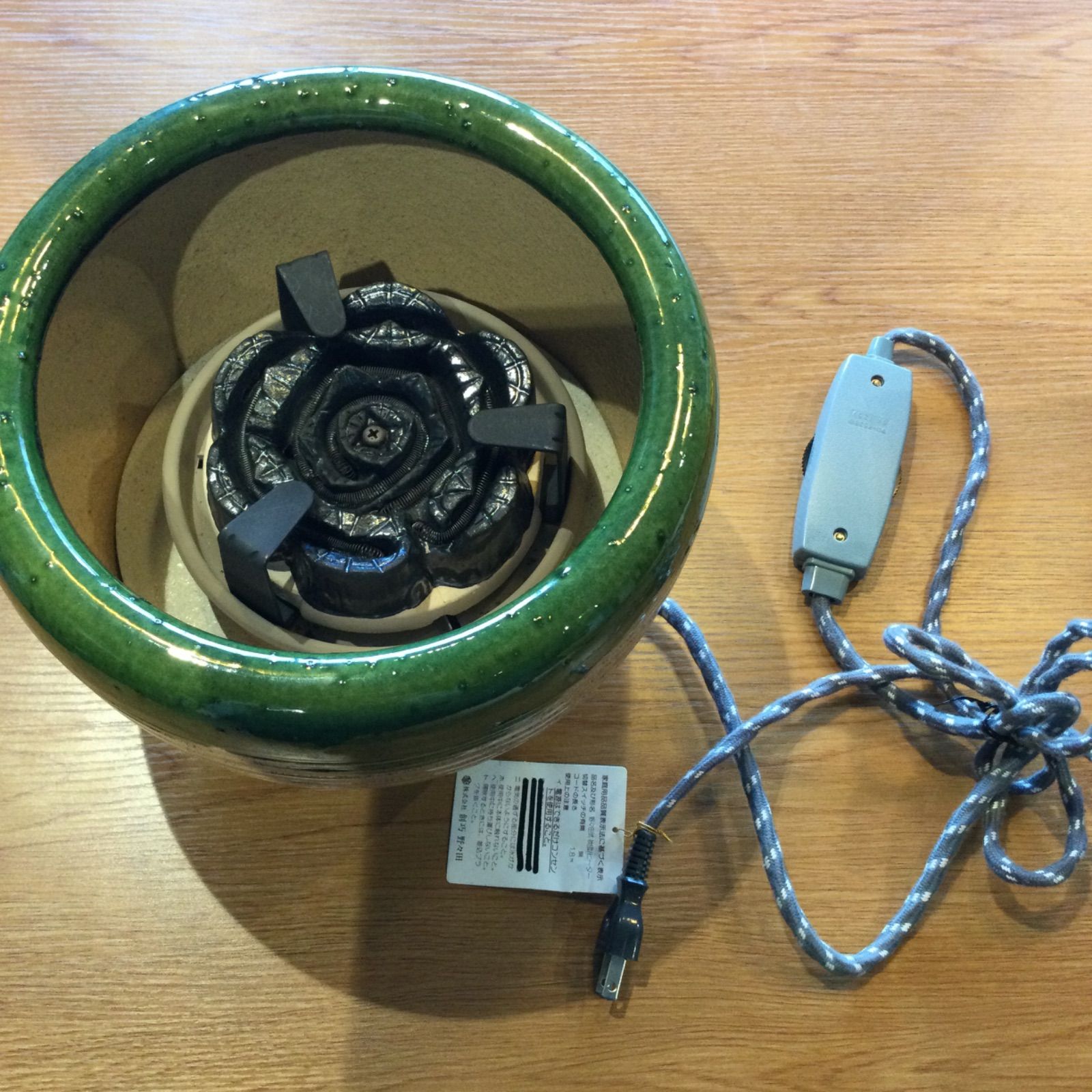 卸売 創巧 野々田 茶道用 電熱器 手あぶり 火鉢 炭型 ヒーター 昭和 レトロ