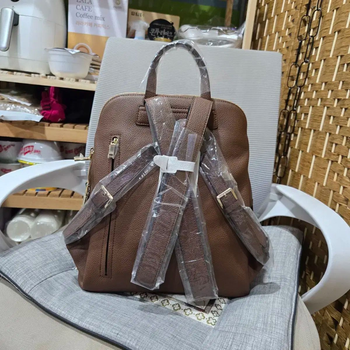 ダックス ブラウン タン チェック バックパック