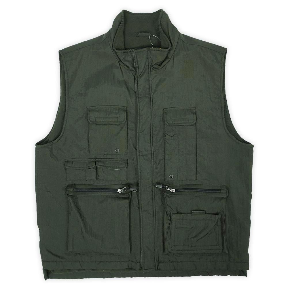 ギャップ OLD GAP 00 s 2000年代 フリースライナー ナイロンベスト タクティカル テック ギミック マルチポケット 旧タグ USA ヴィンテージ アメリカ 古着 メンズ ベスト ジレ オリーブ L