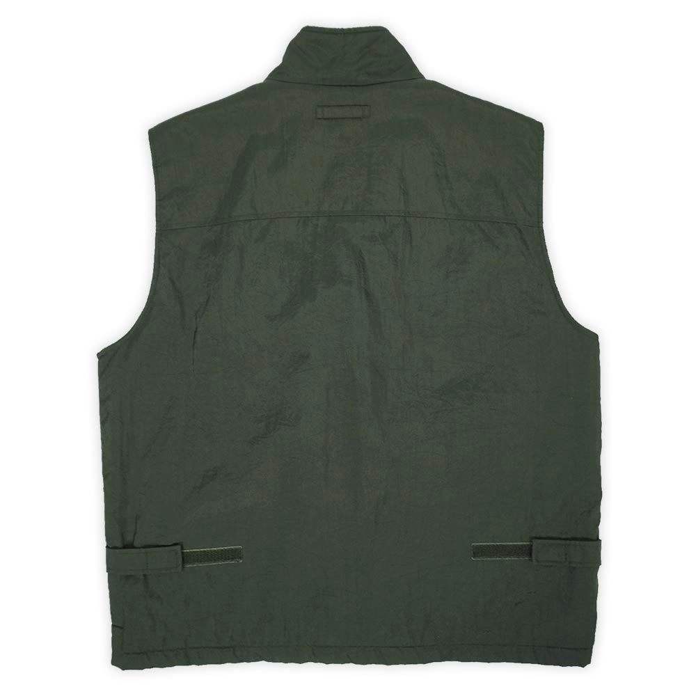 ギャップ OLD GAP 00 s 2000年代 フリースライナー ナイロンベスト タクティカル テック ギミック マルチポケット 旧タグ USA ヴィンテージ アメリカ 古着 メンズ ベスト ジレ オリーブ L