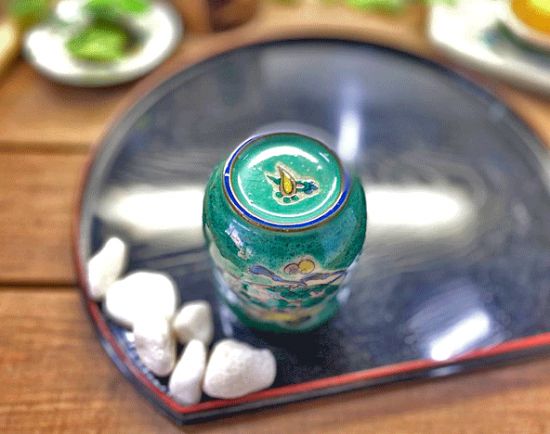 小 宝尽くし緑塗り