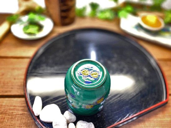 九谷焼 湯呑 湯飲み 小 グリーン地桜 裏絵 WWW_OPDRERGINERDOGAN_COM