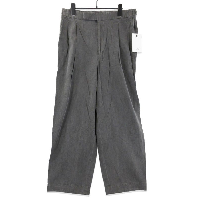 marka マーカ ダブルプリーテッド トラウザー M25E16PT02C サイドアジャスト 製品染め ピグメントブラック 2 71014096