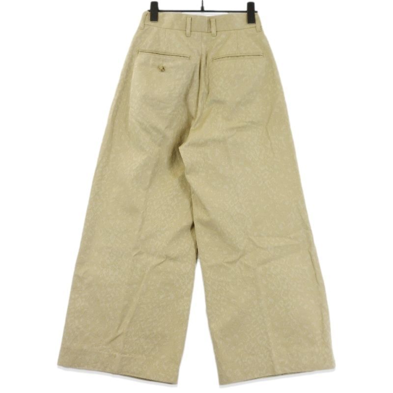 NEEDLES ニードルズ タックパンツ QV083 Tucked Baggy Pant Cotton Leopard Jq スラックスパンツ ベージュ 1 70017265