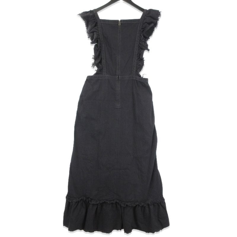 ロドリリオン フリルショルダー デニムワンピース KM 719 レディース コットン ブラック 黒 1
