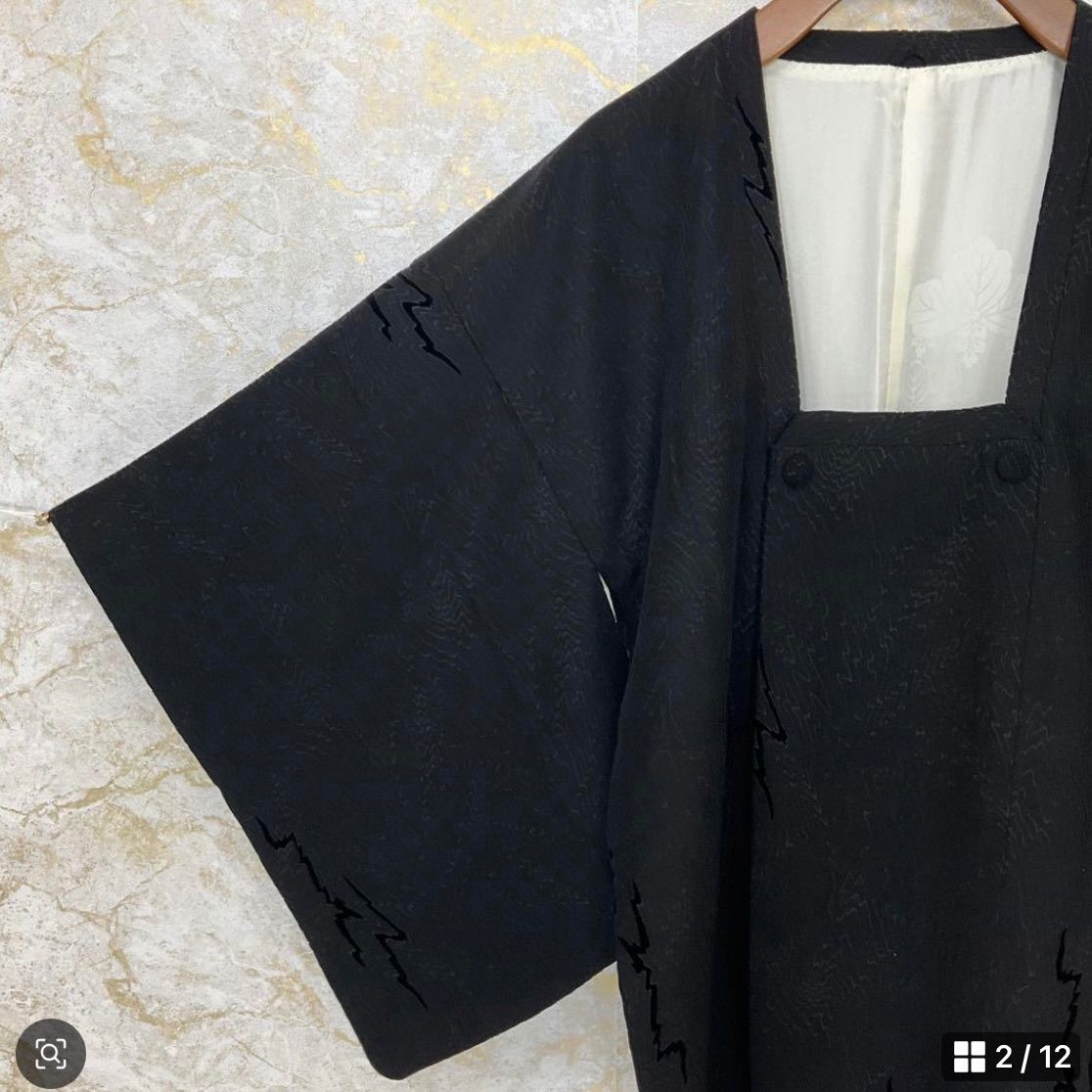 kimomo one kimonoarisa 厳選 ビロードのお洒落なロング道行コート ストール付き ロング 正絹 裄65丈96 長羽織道中着道行コート着物帯小紋普段着名古屋帯洒落袋帯半幅帯