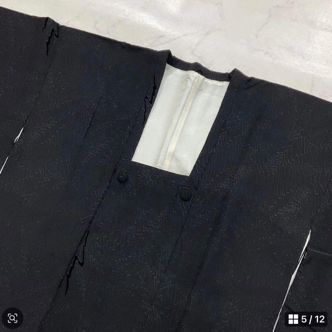 ビロードのお洒落なロング道行コート ストール付き