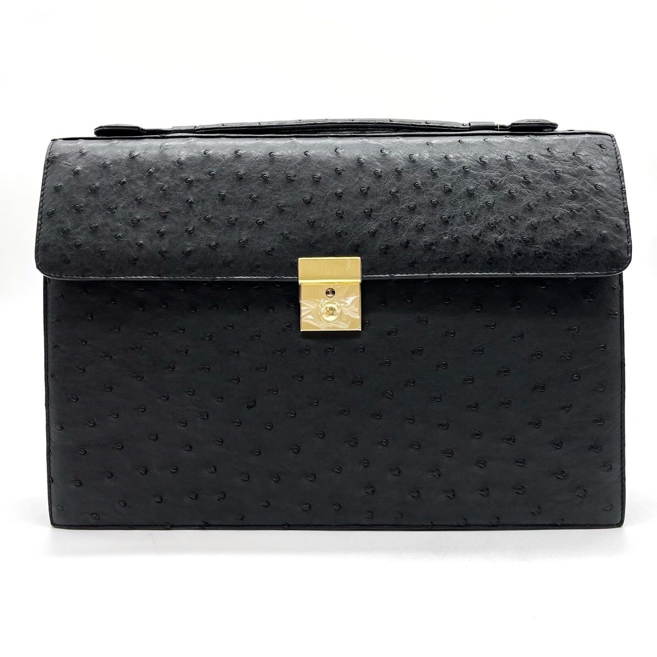 ✨良品✨ オーストリッチ 本革 エキゾチックレザー ハンドバッグ