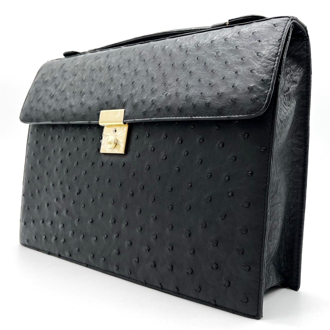 ✨良品✨ オーストリッチ 本革 エキゾチックレザー ハンドバッグ