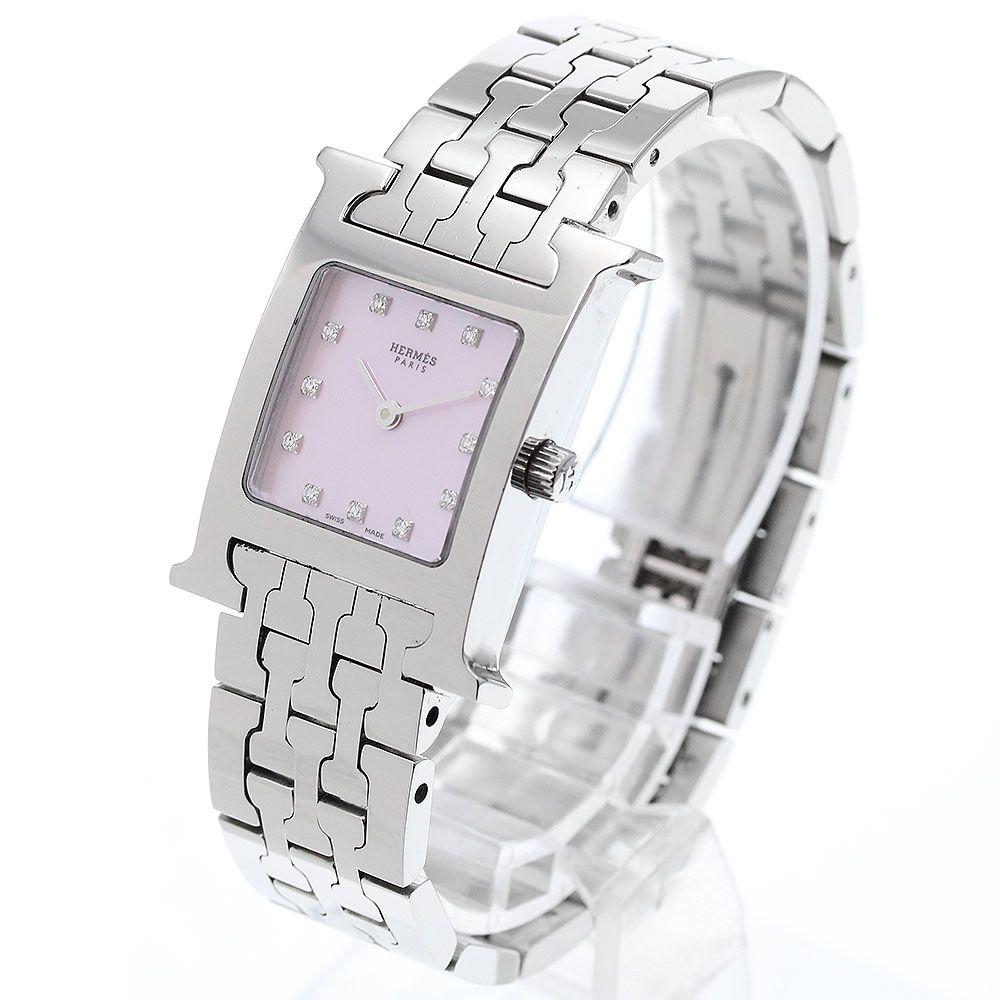 エルメス HERMES HH 1.210 Hウォッチ 12 Pダイヤ クォーツ レディース_917392