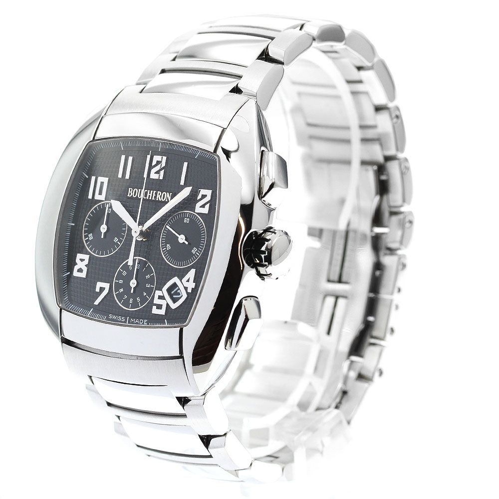  ブシュロン Boucheron WA006202 MEC クロノグラフ デイト 自動巻き メンズ 箱 保証書付き_914847 トップス 自動巻き時計 腕時計(アナログ)