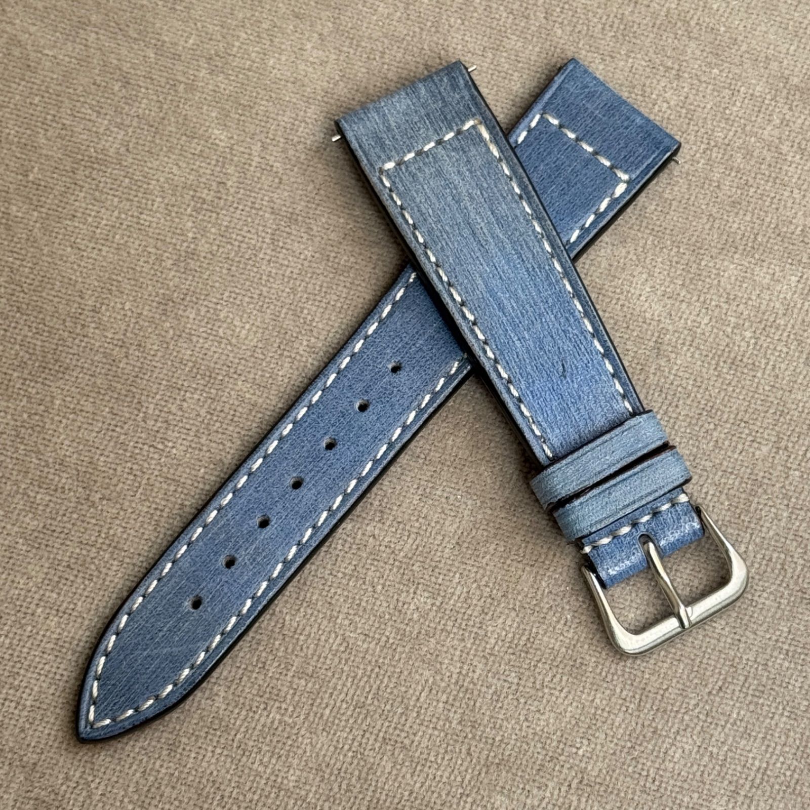 イタリアンレザー|ブルー|20-16mm|松下庵