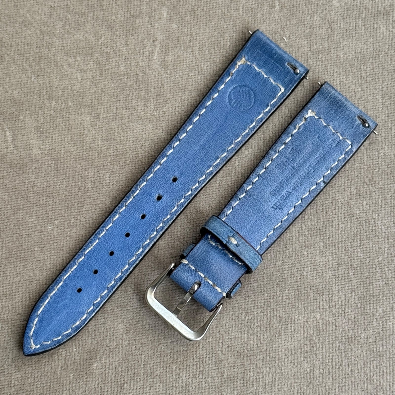 イタリアンレザー ブルー