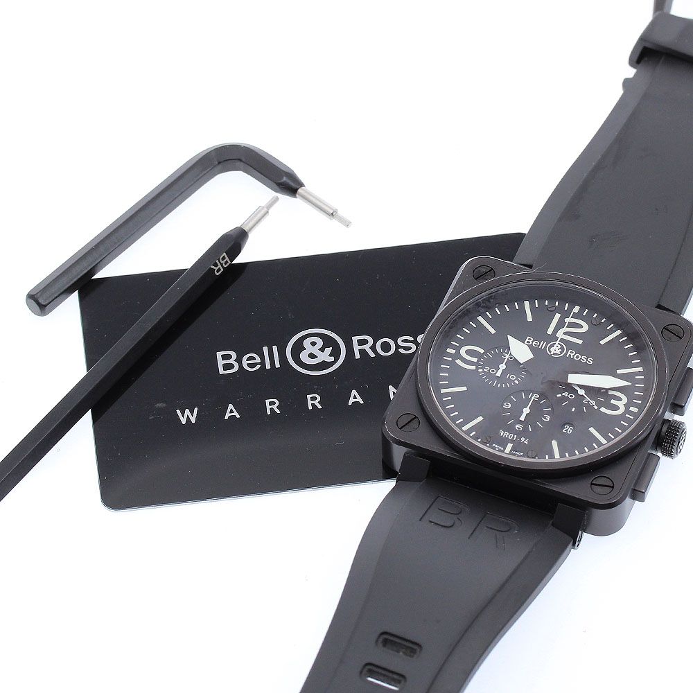 ベル＆ロス Bell＆Ross BR 01 94 S クロノグラフ デイト 自動巻き メンズ 保証書付き_919375