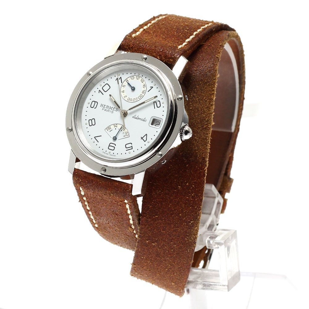エルメス HERMES CL 5 710 クリッパー GMT ドゥブルトゥール 自動巻き メンズ_918343