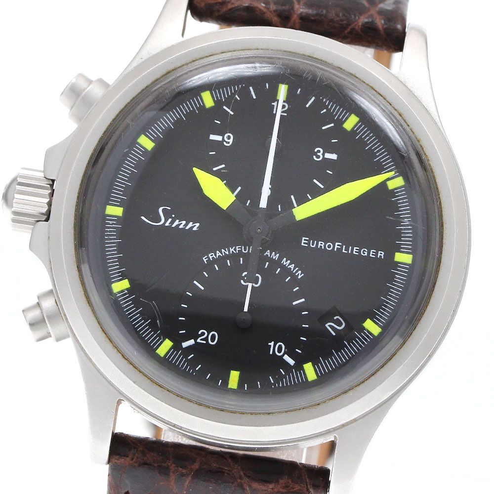 ジン Sinn 356 ユーロ フリーガー クロノグラフ デイト 自動巻き メンズ_913911