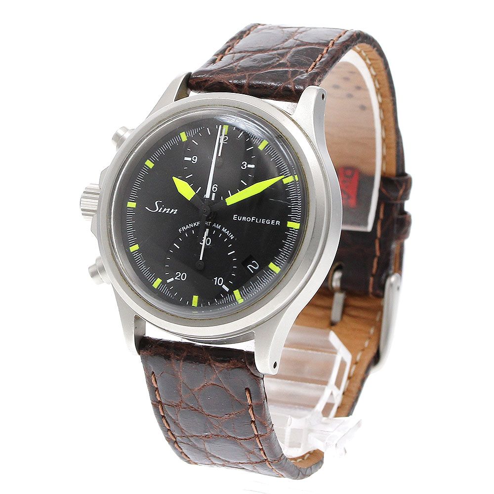  ジン Sinn 356 ユーロ フリーガー クロノグラフ デイト 自動巻き メンズ_913911 セットアップ 自動巻き時計 腕時計(アナログ)