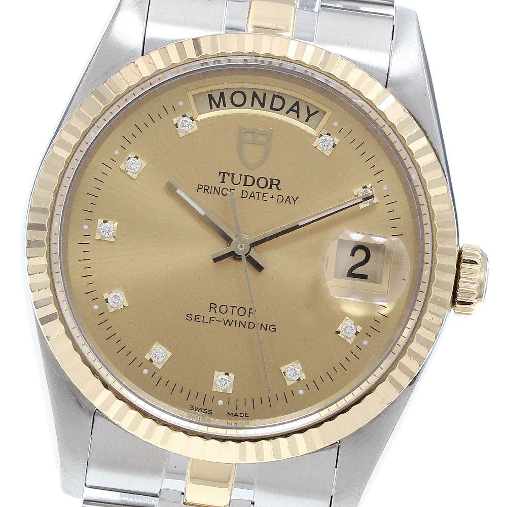 チュードル TUDOR 76213 プリンス デイトデイ 10Pダイヤ 自動巻き メンズ_916514