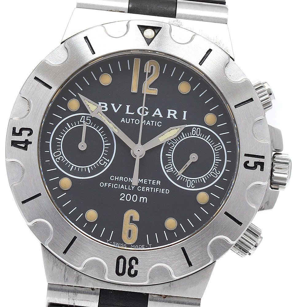 ブルガリ BVLGARI SCB38S ディアゴノ スクーバ クロノグラフ 自動巻き メンズ保証書付き_911675