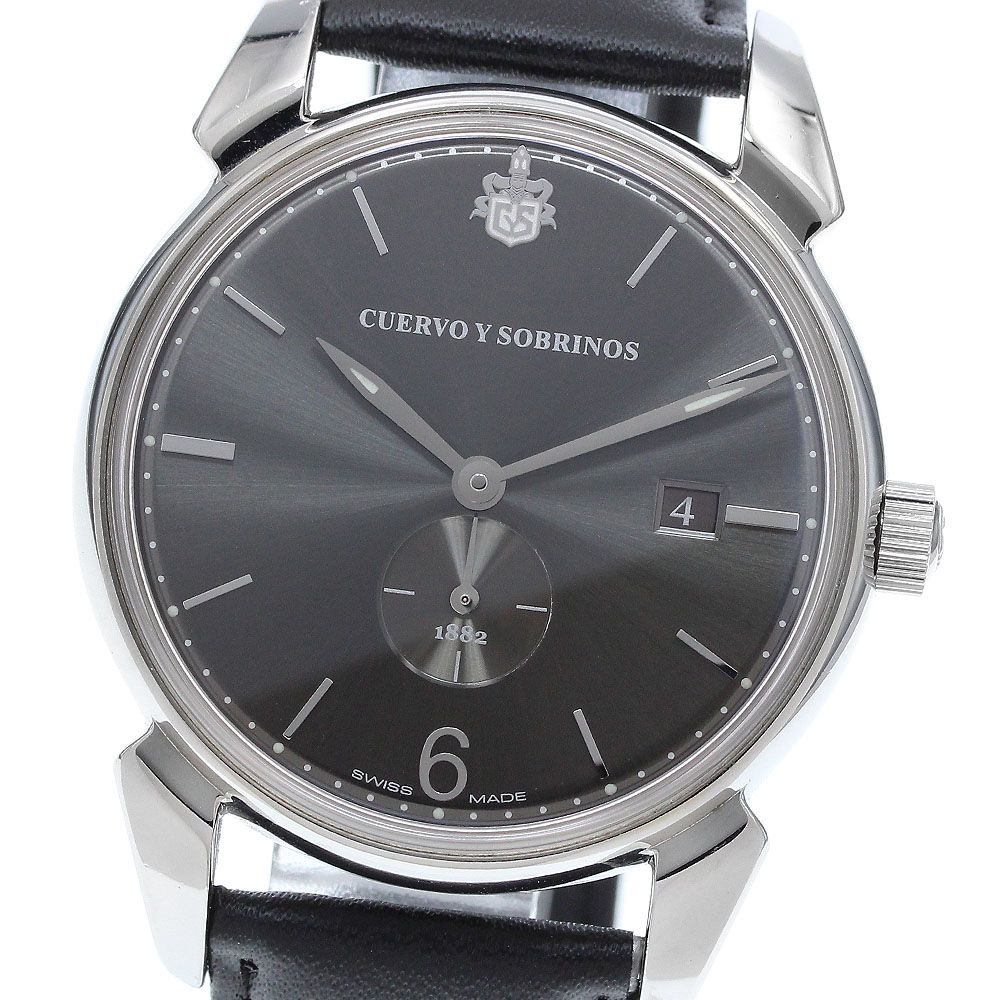 クエルボ イ ソブリノス CUERVO Y SOBRINOS 3195-GS ヒストリアドール デイト スモールセコンド 自動巻き メンズ保証書付き_919171