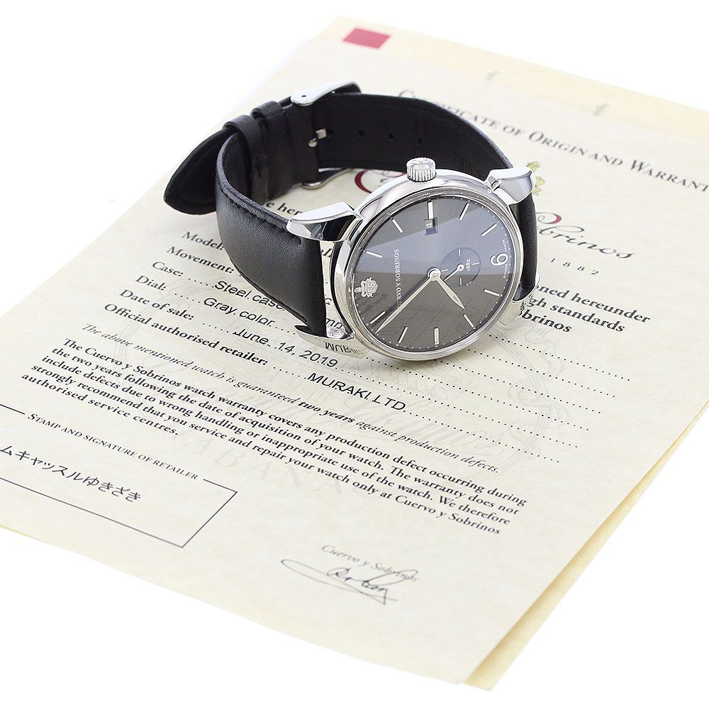 クエルボ イ ソブリノス CUERVO Y 3195 GS ヒストリアドール デイト スモールセコンド 自動巻き メンズ保証書付き_919171