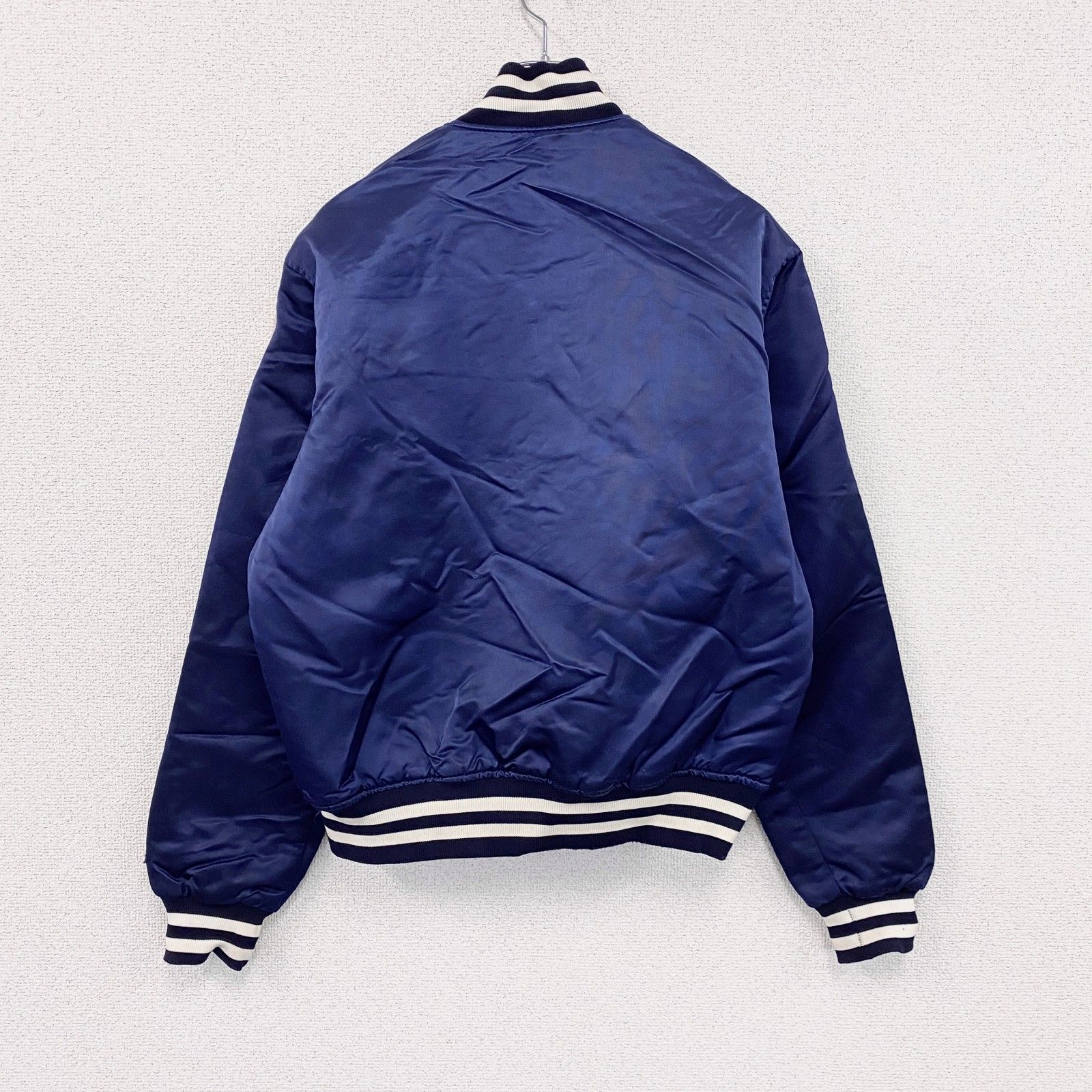 古着 STARTER ニューヨークヤンキース スタジャン スタジアムジャケット 紺 ネイビー Mサイズ