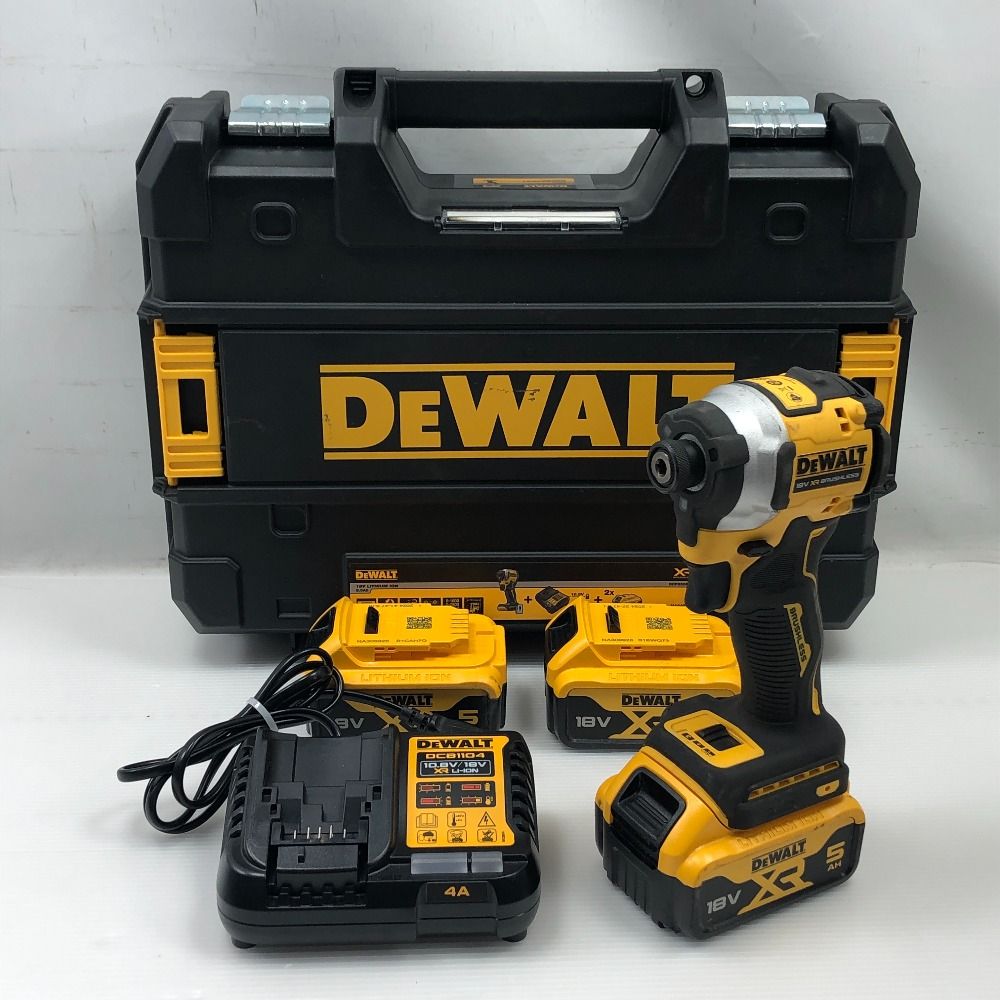 DEWALT 締め付け工具 インパクトドライバ 充電器 充電池3個 ケース付 DCF850 イエロー