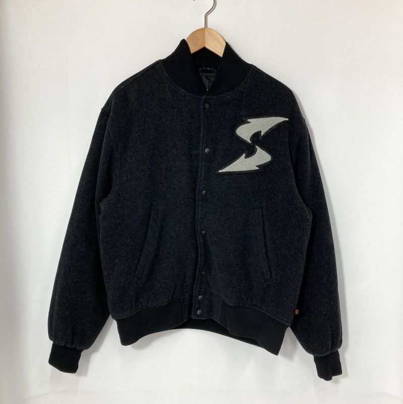 SUBWARE サブウェア スタジャン スタジアムジャケット ブルゾン ワッペン カジュアル 古着 Mサイズ チャコールグレー アウター A15237