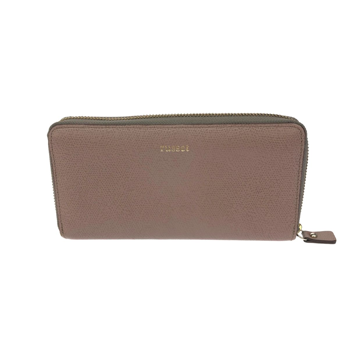 russet ラシット ラウンドファスナー長財布 レザー グレージュ 