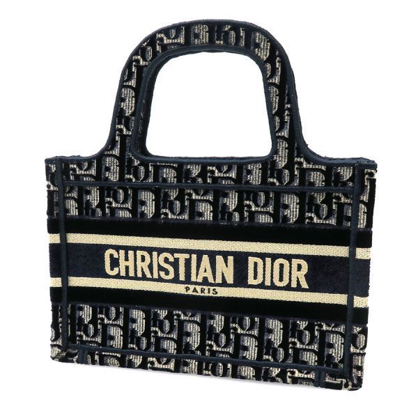 クリスチャン ディオール Dior Book Tote バッグ ミニ ベルベット Aランク