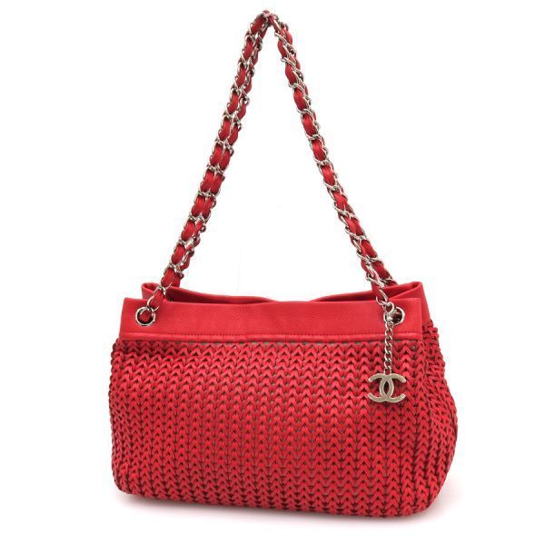 シャネル キャビア・編み込みチェーンショルダー Bランク