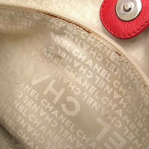 シャネル キャビア･編み込みチェーンショルダー