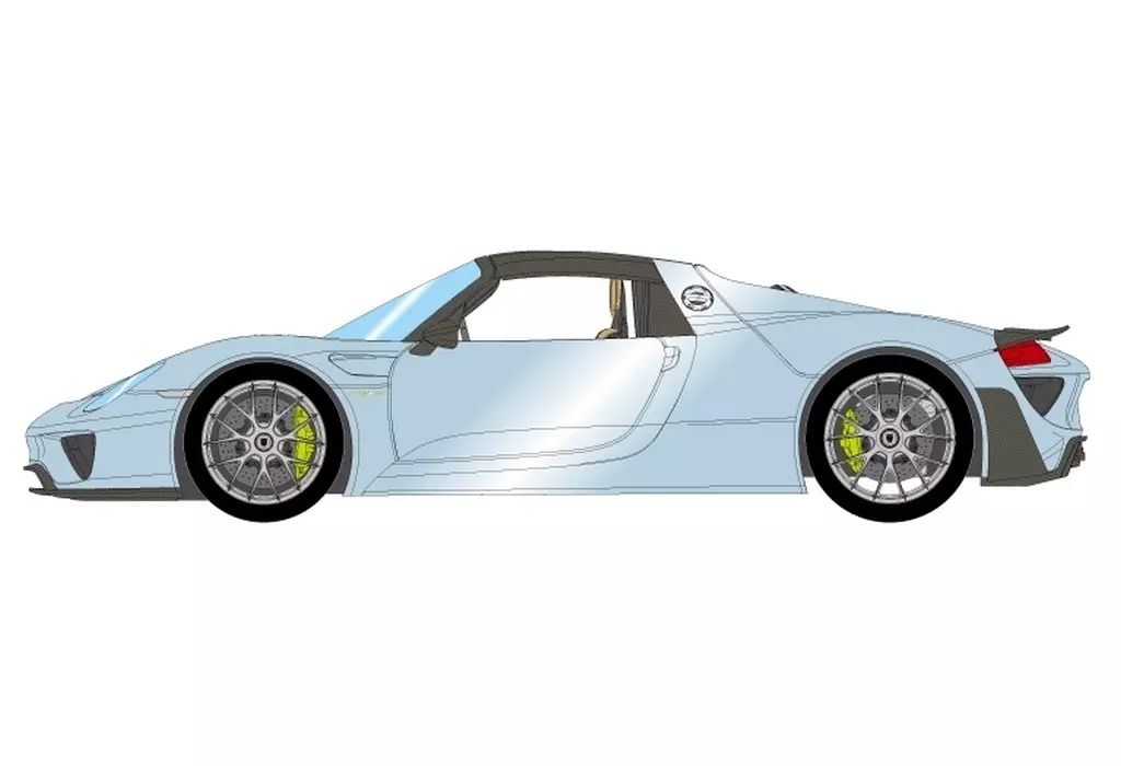 ミニカー 1 43 Porsche 918 Spyder weissach package 2011 リキッドメタルクロームブルー EM569G