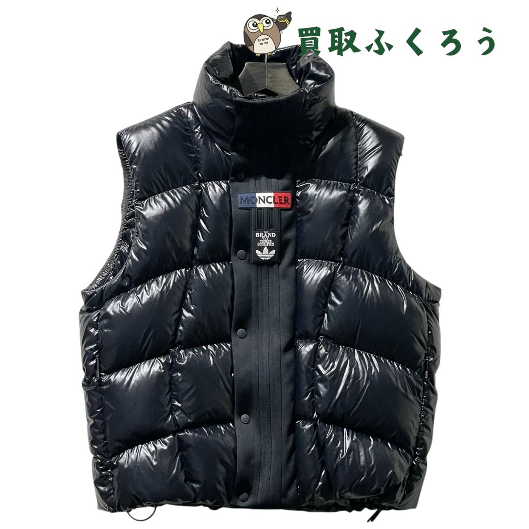 MONCLER×adidas モンクレール MONCLER GENIUS BOZON VEST ジーニアス メンズ ダウンベスト 3ストライプ アディダスコラボ 黒 サイズ4